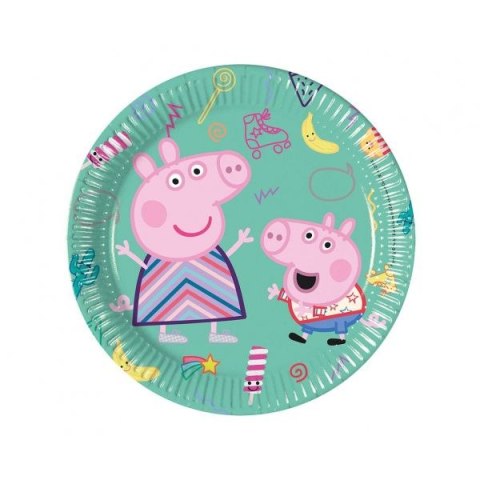 Talerz jednorazowy Peppa Pig papier śr. 200mm 8 szt Godan (93488)