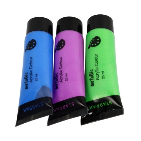 Farba akrylowa 8kolx 25ml, metalik kolor: mix 25ml Starpak (484980)