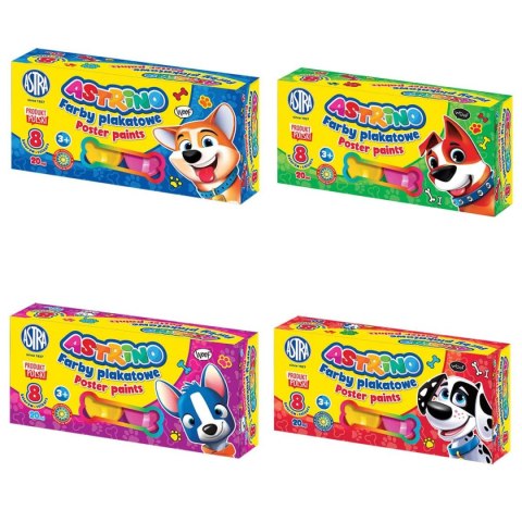 Farby plakatowe kolor: mix 20ml 8 kolor. Astra (301221002)