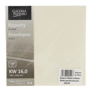 Koperta gładki kremowa [mm:] 160x160 Galeria Papieru (280329) 10 sztuk