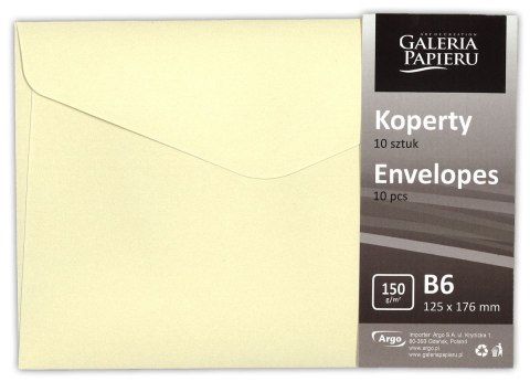 Koperta pearl kremowy B6 beżowa Galeria Papieru (280841) 10 sztuk
