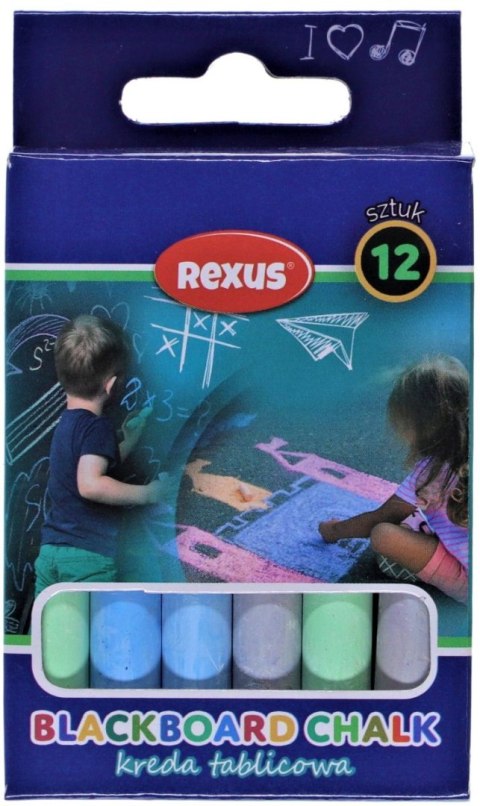 Kreda tablicowa kolor: mix 12 szt Rexus