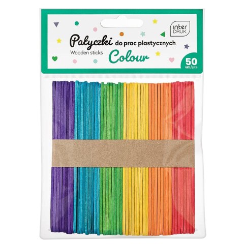 Patyczki kolorowe DO prac plastycznych 5902277337252 50 szt Interdruk (113x10 50 szt)