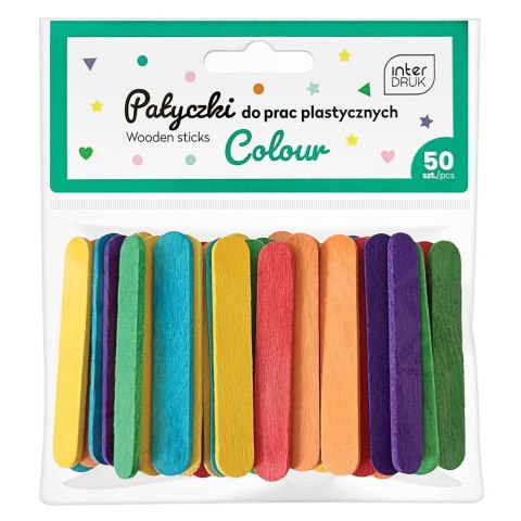 Patyczki kolorowe DO prac plastycznych 5902277337276 50 szt Interdruk (65x10 50 szt)