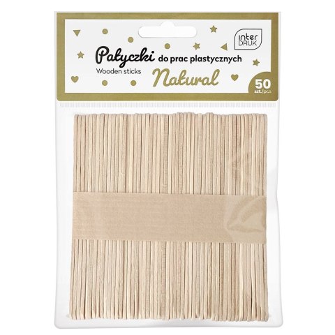 Patyczki naturalne DO prac plastycznych 5902277337269 50 szt Interdruk (113x10 50 szt)