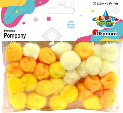 Pompony Craft-Fun Series żółte 30 szt Titanum (21004)