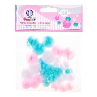 Pompony pastelowe koronkowe pastelowy 30 szt Creatinio (335122008)