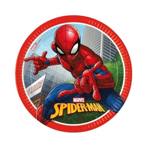 Talerz jednorazowy Spiderman papier śr. 230mm 8 szt Godan (93863)