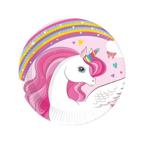 Talerz jednorazowy Unicorn papier śr. 200mm 8 szt Godan (93758)