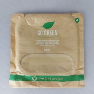 Talerz jednorazowy kraft papier śr. 180mm 8 szt Arpex (DP7935F)