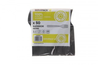 Widelec wielokrotnego użytku czarny wielokrotnego użytku 50 szt Guillin