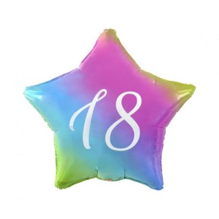 Balon foliowy 18 gwiazda gradient, nadruk biały 19cal Godan (FG-G18T)