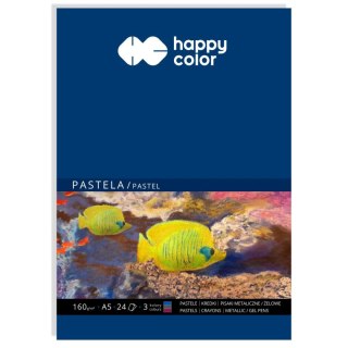 Blok artystyczny Do pasteli Blok do pasteli 3 kolory po 8 kartek A5 160g 24k Happy Color (HA 7816 1520-A24)