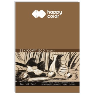 Blok rysunkowy Blok szkicowy A5 80g 40k Happy Color (HA 3708 1520-A40)