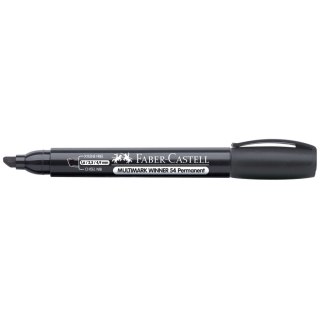 Marker permanentny wkład czarny ścięta końcówka Faber Castell (157999)