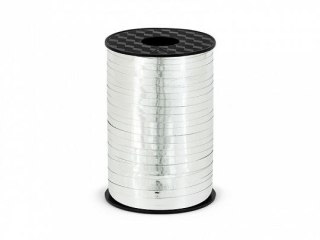 Wstążka 5x225 [mm x m] srebrna Partydeco (PRM5-018)