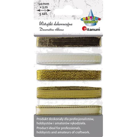Wstążka Craft-Fun Series 5 wzorów 10x2 [mm x m] złota Titanum (709062（złota))