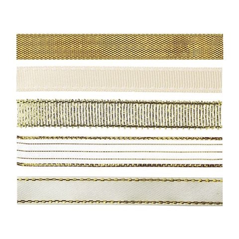 Wstążka Craft-Fun Series 5 wzorów 10x2 [mm x m] złota Titanum (709062（złota))
