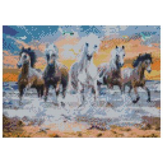 Zestaw kreatywny Diamentowa mozaika 30x40cm Konie 7 Flamingo Line (TH9104-05)