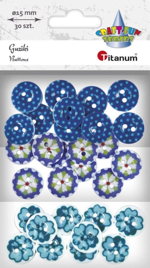 Guziki Craft-Fun Series plastikowe mix 30 szt Titanum (191086)