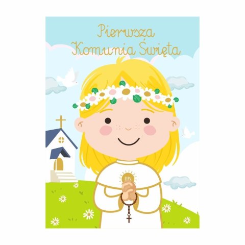 Kartka składana Karnet B6 Komunia dziewczynka kolor B6 Henry (5907465660259)