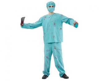 Kostium Zestaw dla dorosłych Chirurg Zombie (bluzka, spodnie, czepek, maska), rozm. 52 Godan (SL-CH52)