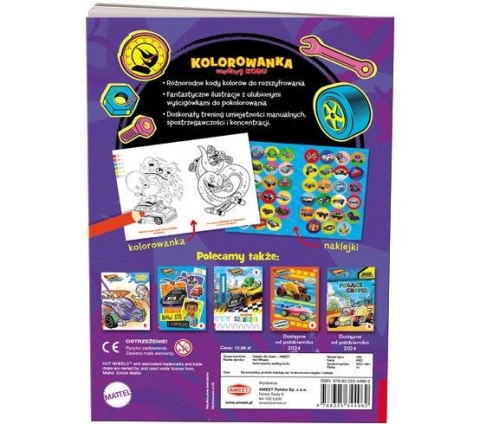 Książka dla dzieci Hot Wheels™. Kolorowanka według kodu Ameet (KKO 1601)