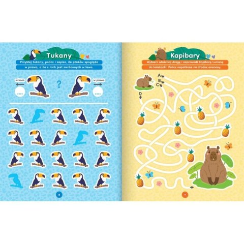 Książka dla dzieci W dżungli. Aktywizująca książeczka z naklejkami 3D. Aksjomat