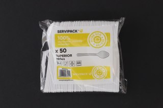 Łyżka wielokrotnego użytku BIAŁA wielkokrotnego uzytku 50 szt (nd)