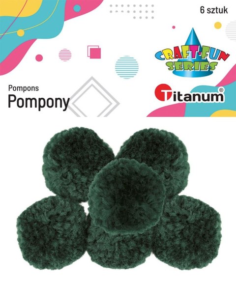 Pompony Craft-Fun Series Ciemna butelkowa zieleń zielone 6 szt Titanum (DIY19308)
