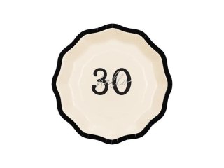 Talerz jednorazowy Hello 30 papier śr. 180mm 6 szt Partydeco (TPP61-30)