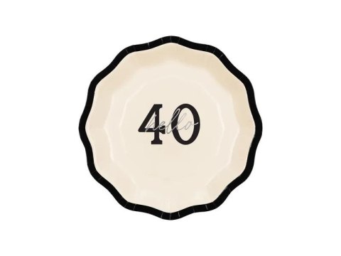 Talerz jednorazowy Hello 40 papier śr. 180mm 6 szt Partydeco (TPP61-40)