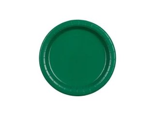 Talerz jednorazowy ciemny zielony papier śr. 180mm 6 szt Partydeco (TPP90-012C)