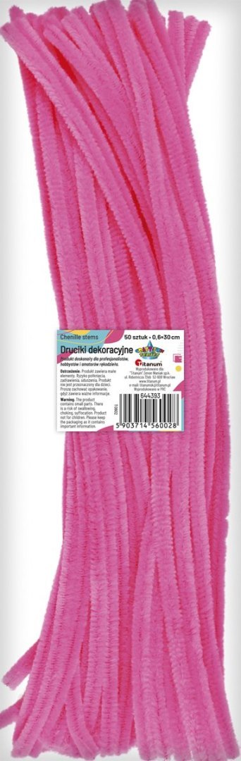 Drucik Craft-Fun Series kreatywny kolor: różowy mocny 300mm 50 szt Titanum (T3802)