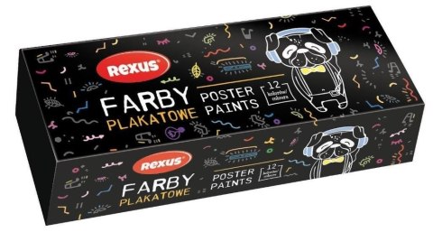 Farby plakatowe Rexus Teens kolor: mix 20ml 12 kolor. Rexus (9709)