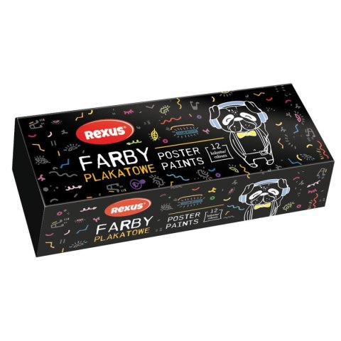 Farby plakatowe Rexus Teens kolor: mix 20ml 12 kolor. Rexus (9709)