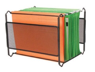 Kartoteka (pojemnik) na teczki wiszące mini archiwum siatka czarny metal [mm:] 335x250x 285 Q-Connect (KF00833)