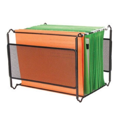 Kartoteka (pojemnik) na teczki wiszące mini archiwum siatka czarny metal [mm:] 335x250x 285 Q-Connect (KF00833)