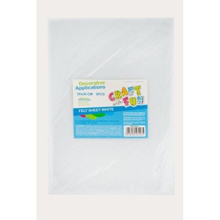 Ozdoba filcowa 20x30x5szt biały 20x30 Craft with Fun (439314)