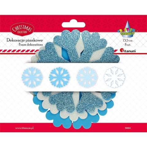 Ozdoba piankowa Craft-Fun Series płatki śniegu 8 szt Titanum (5694)