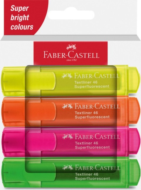 Zakreślacz 4 kol. neon wkład mix 1,0-5,0mm Faber Castell (254644 FC)