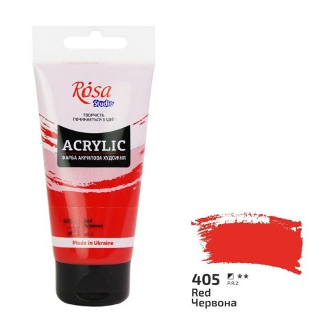 Farba akrylowa czerwona kolor: czerwony 75ml Rosa