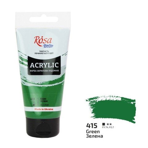 Farba akrylowa zielony kolor: zielony 75ml Rosa