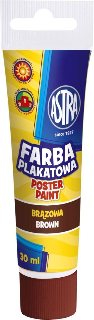 Farby plakatowe kolor: brązowa 30ml 1 kolor. Astra