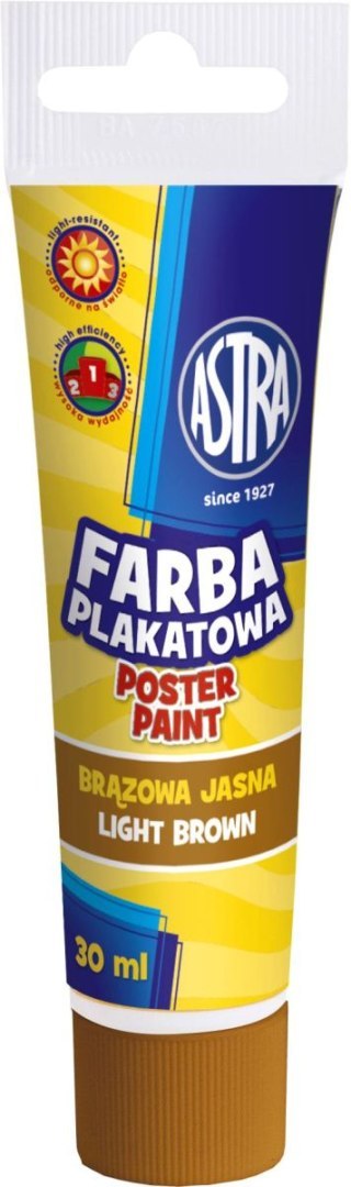 Farby plakatowe kolor: brązowy jasny 30ml 1 kolor. Astra