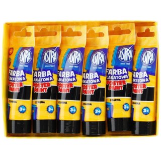 Farby plakatowe kolor: czarny 30ml 1 kolor. Astra
