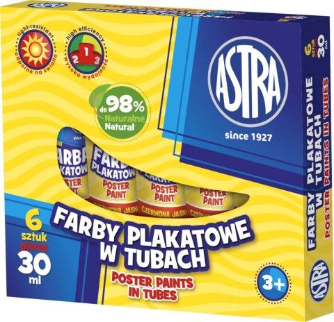 Farby plakatowe kolor: czerwony ciemny 30ml 1 kolor. Astra