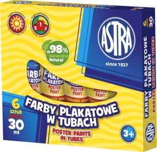 Farby plakatowe kolor: czerwony jasny 30ml 1 kolor. Astra