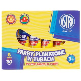Farby plakatowe kolor: żółty 30ml 1 kolor. Astra