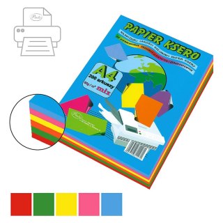 Papier kolorowy intensywny kolor A4 mix 200k. 80g Protos